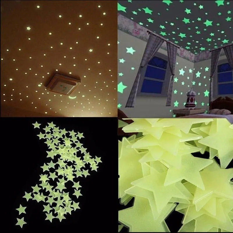 Estrelas adesivos fluorescente para quartos de crianças.