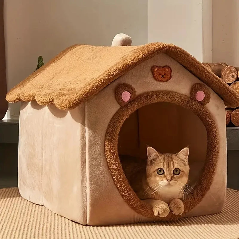 Casa dobrável para Animais de estimação, Removível, Lavável, Casa para gatos e Cachorros Filhotes.