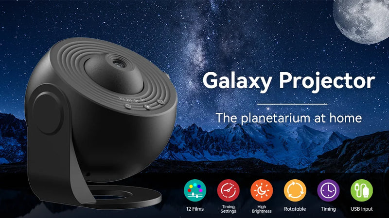 Luz noturna Galáxia projetor Céu estrelado projetor 360 ° girar lâmpada Planetário para quarto de Crianças ou Adultos.