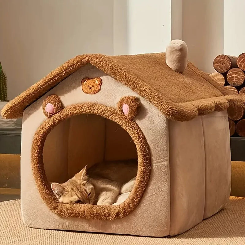 Casa dobrável para Animais de estimação, Removível, Lavável, Casa para gatos e Cachorros Filhotes.