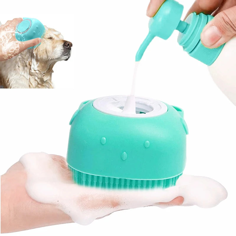 Escova de banho para Animais de estimação, Silicone macio, Massageador, Gel de banho.